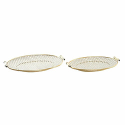 Centre de Table DKD Home Decor Doré Métal Arabe (53 x 35 x 7 cm) (2 pcs) (2 Unités)