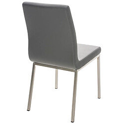 Decoshop26 Lot de 2 chaises de salle à manger style épuré en PVC gris et acier inoxydable 10_0001610 pas cher