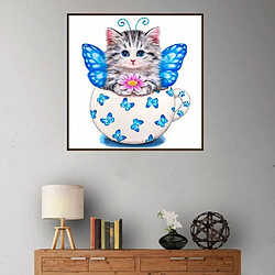 Acheter dessin animé chat diy 5d diamant broderie peinture point de croix kit décor bleu