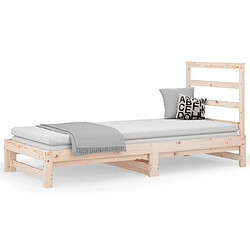 Maison Chic Lit d'appoint 2x(90x200)cm,Lit coulissant Lit de repos Bois de pin massif -GKD52422