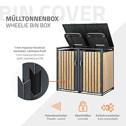 ML DESIGN MODERN LIVING Set 2x abri pour poubelles anthracite habillage 4 poubelles 240L 264x116,3x80 cm