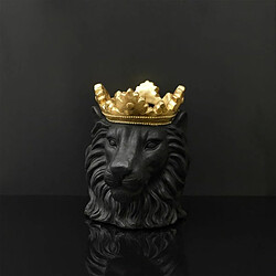 Paris Prix Cache-Pot Design Lion Couronne 39cm Noir pas cher