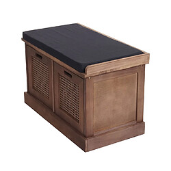 Mendler Banc HWC-J49, banc rembourré Banc de vestiaire 47x75x40cm ~ marron, rembourrage noir pas cher