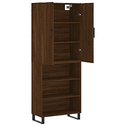 Avis vidaXL Buffet haut Chêne marron 69,5x34x180 cm Bois d'ingénierie