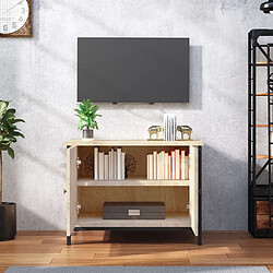 Avis Maison Chic Meuble TV scandinave - Banc TV pour salon avec portes chêne sonoma 60x35x45cm bois d'ingénierie -MN57332