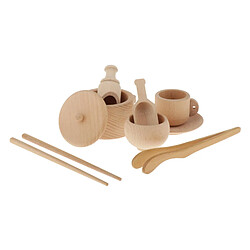 Acheter Cuisine Jeux de simulation Accessoires Jouets avec En Bois Ustensiles de Cuisine Pots et Plaque Ensemble pour Enfants Garçons