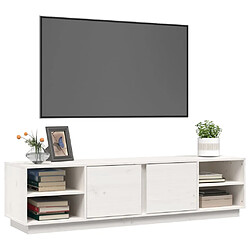 Avis vidaXL Meuble TV Blanc 156x40x40 cm Bois de pin massif