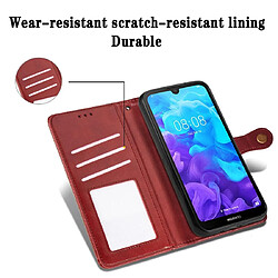 Avis Wewoo Housse Coque Étui en cuir de protection de téléphone portable avec boucle de couleur unie rétro lanière et cadre photo et fente pour carte et portefeuille et fonction de support Huawei Y5 2019 noir