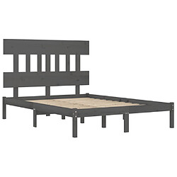 Acheter Maison Chic Lit adulte - Lit simple Cadre de lit,Structure du lit Contemporain Gris Bois massif 120x200 cm -MN81111