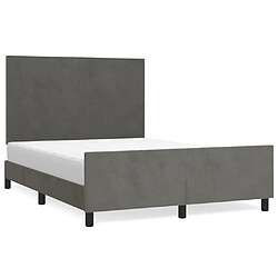 Maison Chic Lit adulte - Cadre Structure de lit avec tête de lit Contemporain Gris foncé 140x200 cm Velours -MN83273