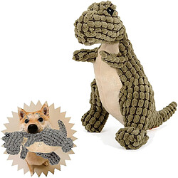 Dino Robuste Indestructible, Jouet pour chien grinçant pour les mâcheurs agressifs, Jouet peluche incassable pour chien