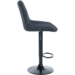 Acheter Decoshop26 Tabouret de bar x1 réglable en hauteur pivotant à 360° assise en tissu gris foncé couture verticale pied métal noir 10_0005438