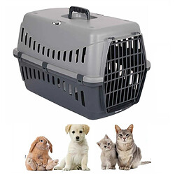 LOT DE 2 DOGI PANIER DE TRANSPORT CAISSE DE TRANSPORT CAGE DE TRANSPORT CHIEN CHAT ANIMAUX GIPSY GRIS XL 59x38x38CM+Dogi