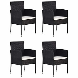 Salle à manger de jardin 5 pcs,Table et chaise à dîner Noir -MN82335