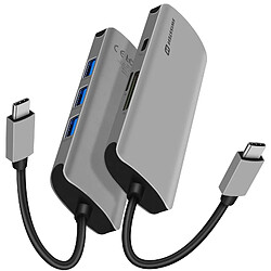 Hub USB-C 6 en 1 3x USB 1x USB-C Power Delivery 100W Entrée SD Micro-SD Swissten