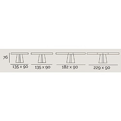 Avis Inside 75 Table repas extensible CROSS 8 couverts 135/229x90cm pied métal blanc plateau chêne