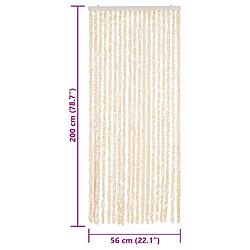 vidaXL Rideau anti-mouches beige et blanc 56x200 cm chenille pas cher