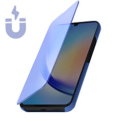 Avizar Étui Clear View pour Samsung Galaxy A34 5G Clapet Miroir Fonction Support Bleu pas cher