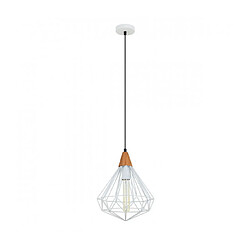 Luminaire Center Suspension industrielle et rétro Maelle White blanc