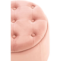 Acheter Decoshop26 Pouf tabouret coffre avec espace de rangement en tissu velours rose 42x44cm TABO10083