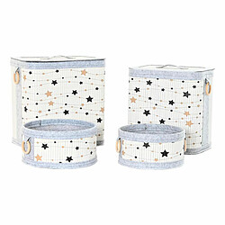 Lot de paniers DKD Home Decor Etoiles Bambou Feutre (41 x 31 x 42 cm) (4 Pièces)