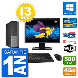 PC Dell 7020 SFF Ecran 19" Intel i3-4130 RAM 4Go Disque 500Go Windows 10 Wifi - Occasion