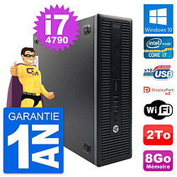 PC HP ProDesk 600 G1 SFF Intel i7-4790 RAM 8Go Disque Dur 2To Windows 10 Wifi - Occasion