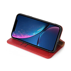 Acheter Wewoo Housse Coque Étui en cuir à rabat horizontal PU avec texture pour derme iPhone XRavec porte-carte et emplacements cartes rouge