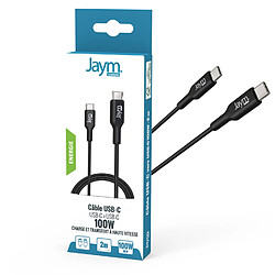 Jaym - Cable 1 mètre - Charge & Synchro Usb-c Vers Usb-c Power Delivery 3.0 (100w)