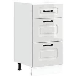 vidaXL Armoire de cuisine Kalmar blanc brillant bois ingénierie