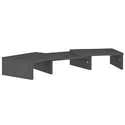 vidaXL Support de moniteur Gris 60x24x10,5 cm Bois de pin solide