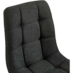 Avis Decoshop26 Chaise de salle à manger x1 coutures décoratives carrées en tissu gris foncé et métal noir 10_0002137