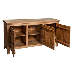 Pegane Buffet 3 portes en bois de manguier coloris marron - Longueur 160 x Profondeur 39,5 x Hauteur 80,5 cm