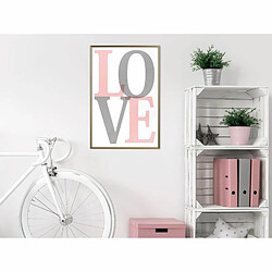 Paris Prix Affiche Murale Encadrée Grey-Pink Love 40 x 60 cm Or