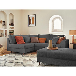 Avis Lisa Design Rune - canapé d'angle gauche - 4 places - avec pouf d'appoint - en tissu bouclette