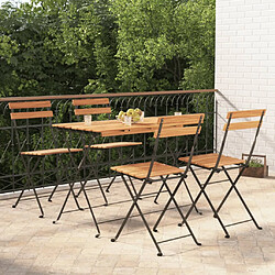 vidaXL Ensemble de bistro pliable 5 pcs Bois d'acacia solide et acier