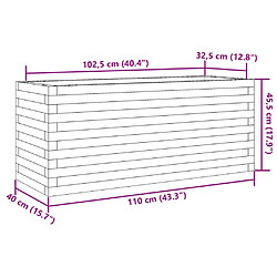 vidaXL Jardinière blanc 110x40x45,5 cm bois de pin massif pas cher