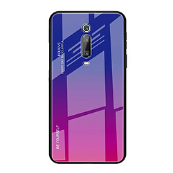 Wewoo Coque Pour Xiaomi Redmi K20 / K20 Pro / Mi 9T / Mi 9T étui en verre de couleur dégradée rouge bleu