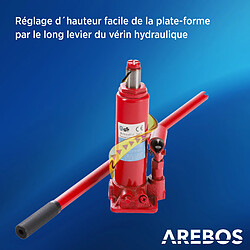 Arebos Voitures Véhicule Rampe Jack Hauteur Hydraulique Réglable 2 T Rouge pas cher