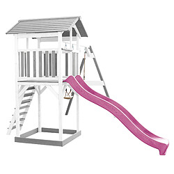 Acheter AXI Beach Tower Aire de Jeux avec Toboggan en Violet, 2 Balançoires & Bac à Sable | Grande Maison Enfant extérieur en Gris & BLANC | Cabane de Jeu en Bois FSC