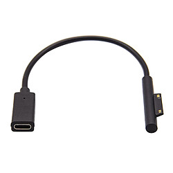 Avis Prime USB-C Type C Câble pour Microsoft Surface Pro 3/4 / 5/6, Pro Aller, ordinateur portable 15V / 3A Puissance Adaptateur 0.2 mètres Noir