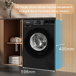 Lave-linge hublot Linarie LJWM612ABK Orsan Noir 6kg 1200 tours moteur induction 11 programmes & vapeur Classe A