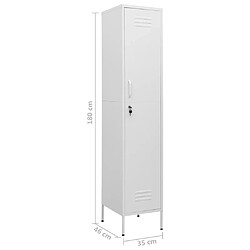 vidaXL Armoire à casiers Blanc 35x46x180 cm Acier pas cher