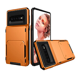 Wewoo Coque Renforcée Housse de protection antichoc TPU + PC pour Galaxy S10 avec fente carte Orange