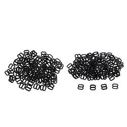 200 Pièces 8-Forme Boucle de Bretelle de Soutien-gorge pour Couture 6mm Noir