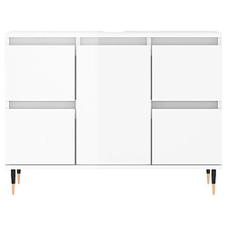 Maison Chic Armoire de salle de bain,Meuble de rangement,Meuble haut blanc brillant 80x33x60 cm -GKD663956 pas cher