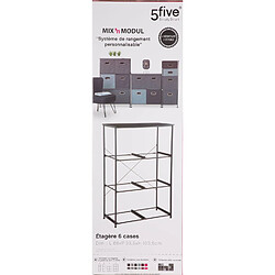 Five Simply Smart Etagère en métal Mix n' modul - H. 104,5 - Noir