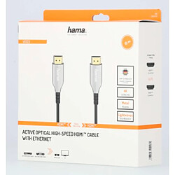 HAMA Câble HDMI optique actif, fiche mâle - mâle, 4K, doré, 15 m