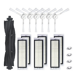 1pcs Brosse à rouleau+3 paires de brosses latérales+3 paires de filtres+4pcs noyaux d'eau pour 360 S5 S7 Aspirateur