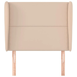 Avis Maison Chic Tête de lit moderne avec oreilles pour chambre - Décoration de lit Cappuccino 93x23x118/128cm Similicuir -MN29944